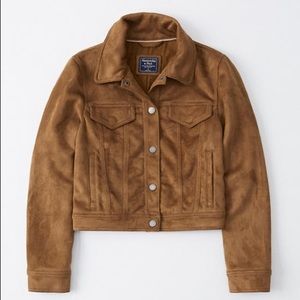 Abercrombie & Fitch Vegan Suede Trucker Jacket